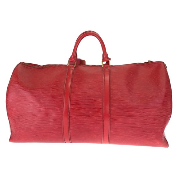 LOUIS VUITTON Epi Keepall 55 Red Gold Hardware Leather M42957 Travel Boston Bag - Picture 3 of 10